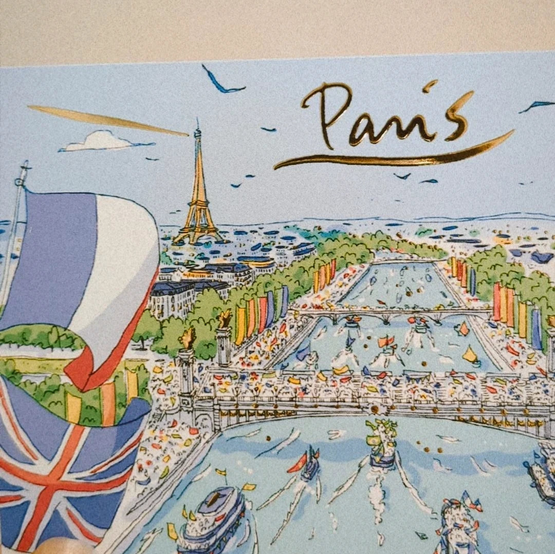 Carte postale drapeaux Jeux Olympiques, Paris !