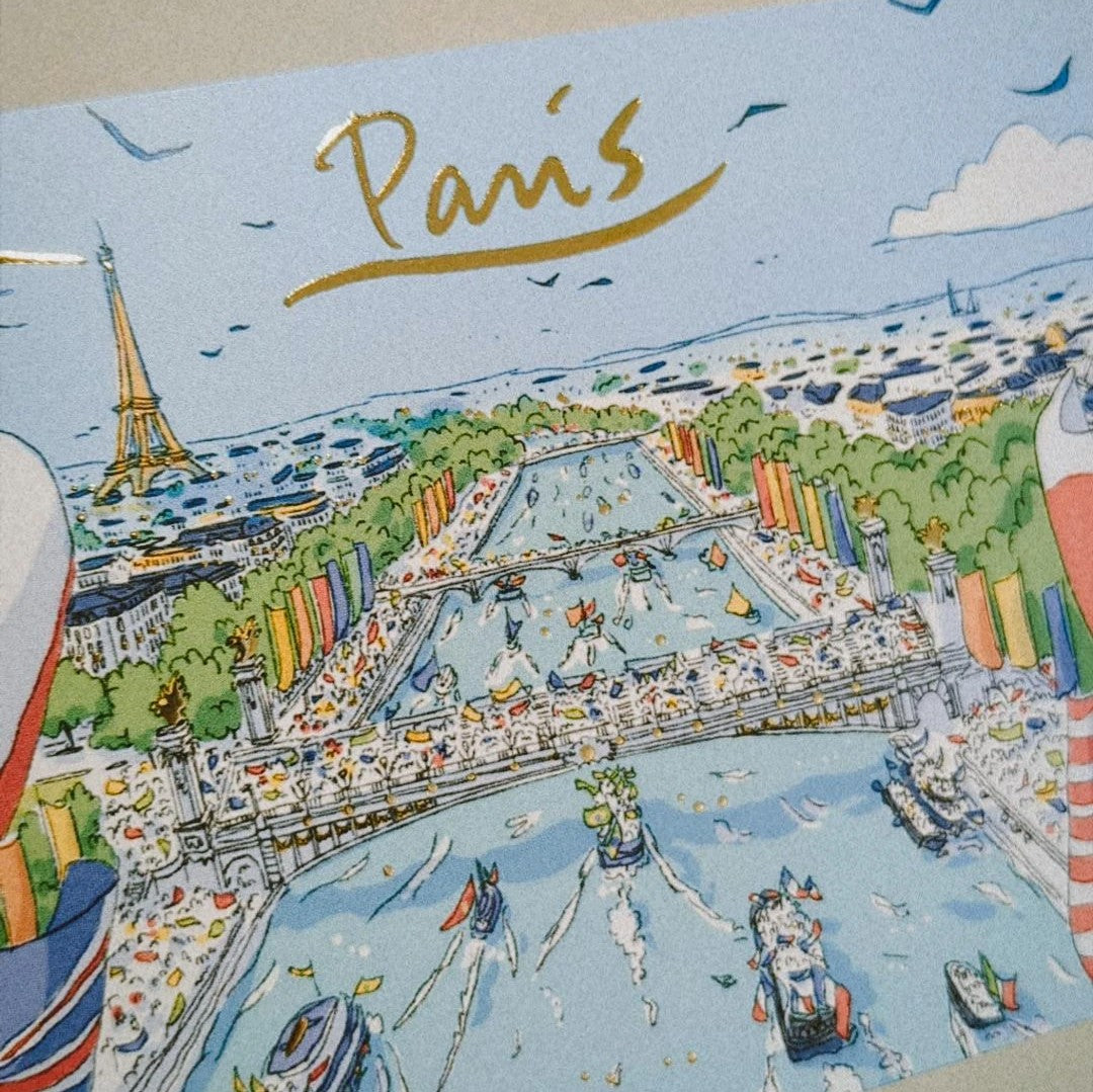 Carte postale drapeaux Jeux Olympiques, Paris !
