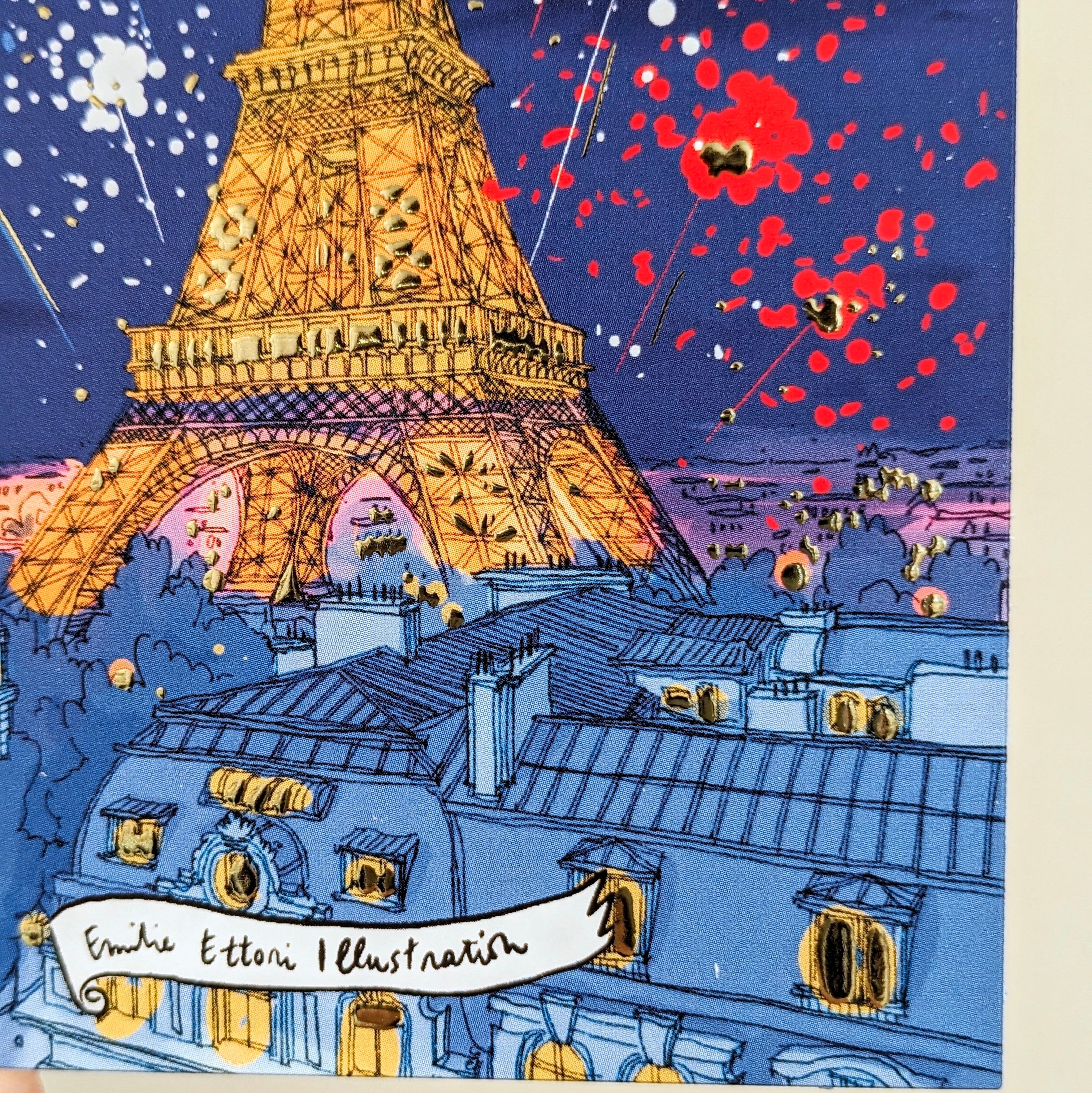 Carte postale Tour Eiffel feu d'artifice